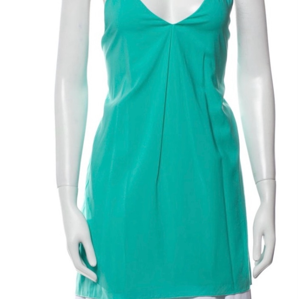 Turquoise V-Neck Slip Dress